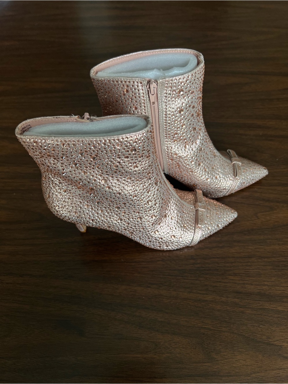 NWOT INC International Concepts Rose Pink Rhinestone Ankle Booties